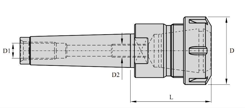 MT 4A ER 50 105 Morse Taper Collet Chuck ER - MTA Pull Type