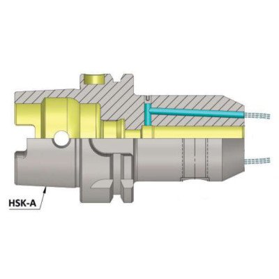 HSK-A 63 WE10 100 Weldon Type Holder With Face Coolant Channel (FCC) AD+B/2.5G 25000SL