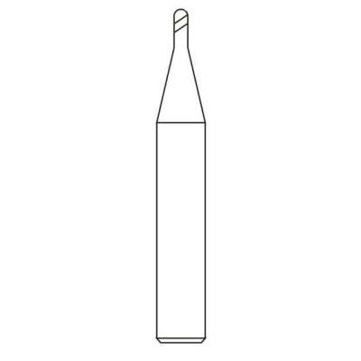 D1.1 x 0.55R x 2.2FL x 50OAL x 4SHK x Z2 Miniature Ball Endmills With Corner Radius For Component HRC 60