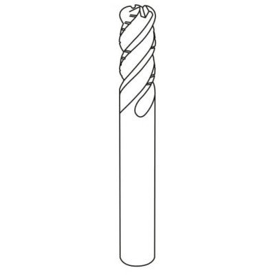 D10.0 x 1.0R x 22FL x 75OAL x 10SHK x Z4 Rough square endmills with Corner radius for component HRC 60