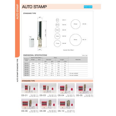 AutoStamp Steel OS-04 With Rubber Stamp Head (12 mm) (Without Ink) - India's Only Stockist of Sanby Products