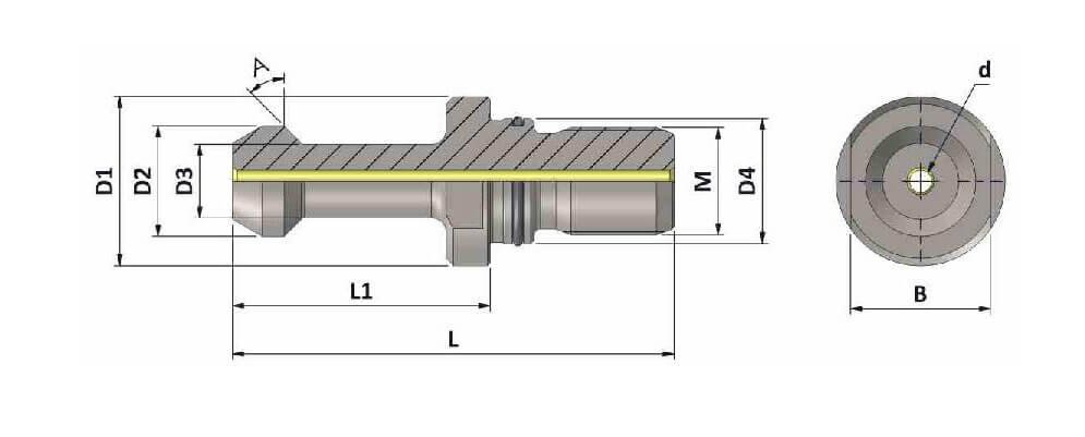 BT40 45° PULL STUD WITH HOLE (With O RING)